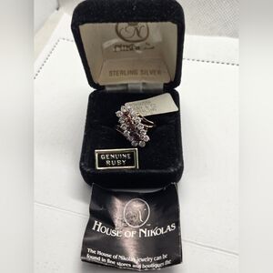 Genuine Ruby Sterling Ring (Black Velvet Box)